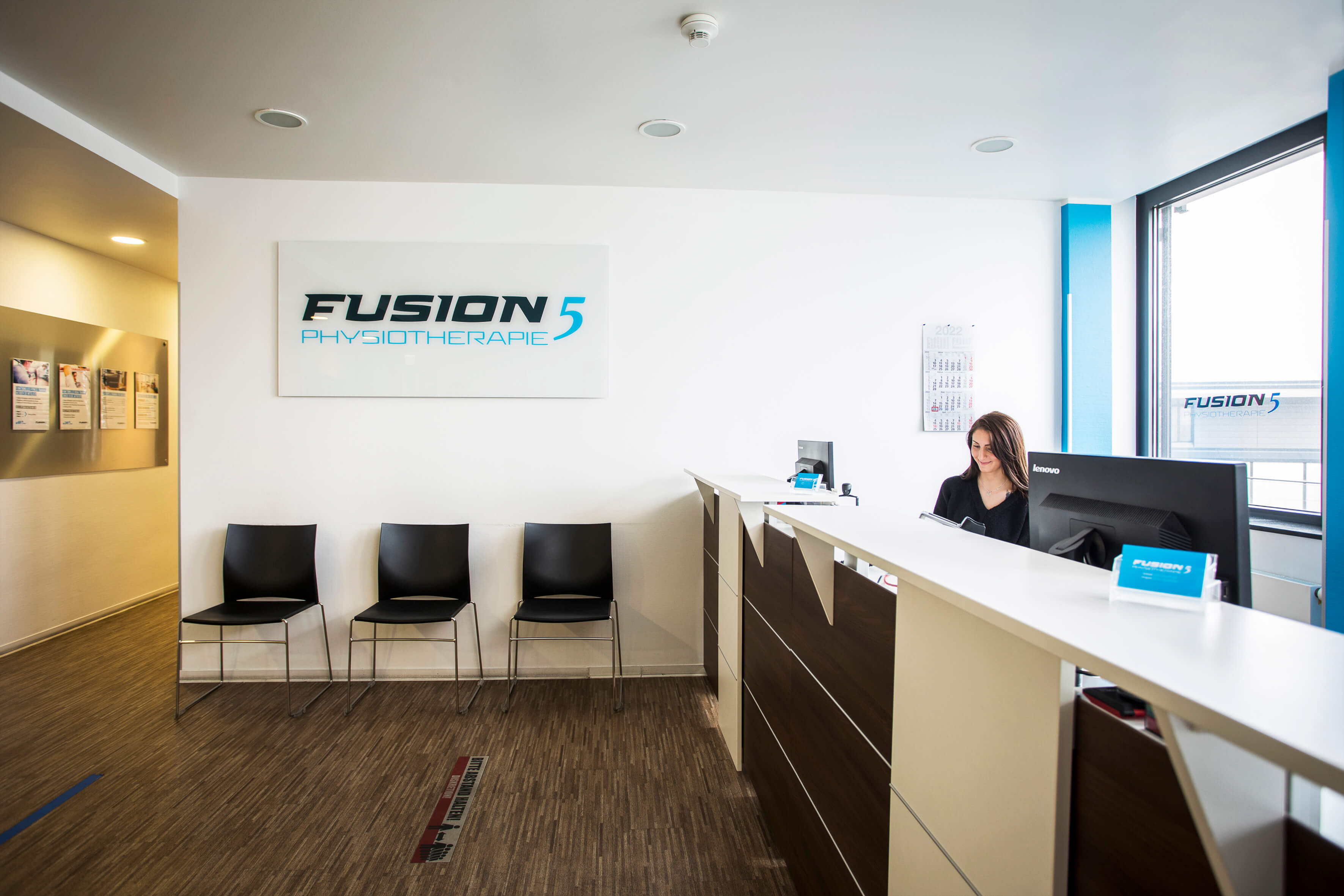 Empfang Fusion5 Physiotherapie im Kennedy Tower.